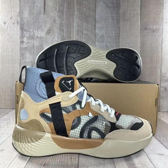 Jordan Men's Delta 3 SP Basketball Shoes Mid Top Sneakers Driftwood Brown Size 7