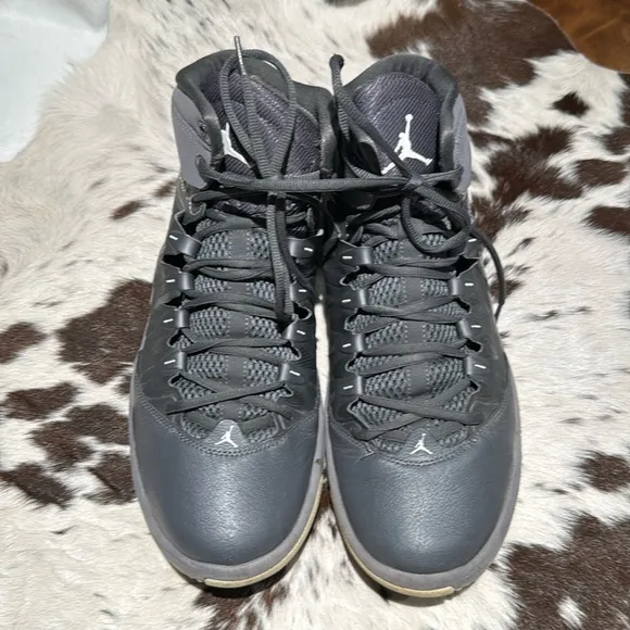 Jordan men's prime fly dark grey white basketball shoe sz 12.5 B49