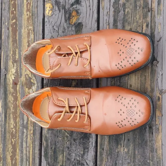 JORDANO COLLECTION MEMORY FOAM KIDS WINGTIP OXFORD DRESS SHOE