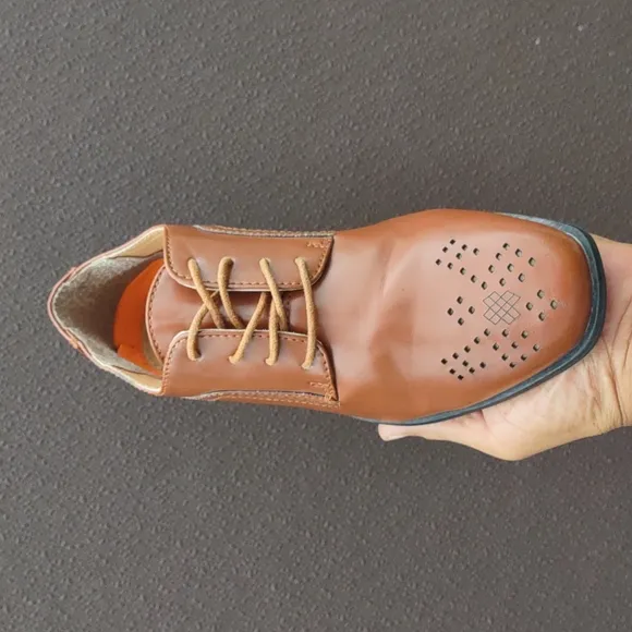 JORDANO COLLECTION MEMORY FOAM KIDS WINGTIP OXFORD DRESS SHOE