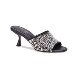 KATE SPADE NEW YORK Womens Black Crystal Malibu Slip On Sandals Shoes 5.5 B
