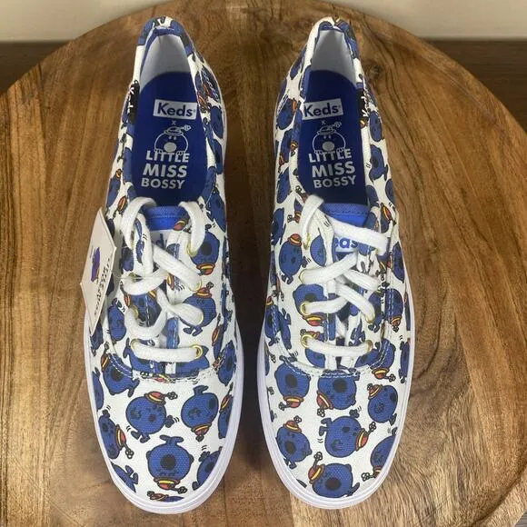 Keds Little Miss Bossy Womens Triple Deck White And Blue Size 7 Shoes