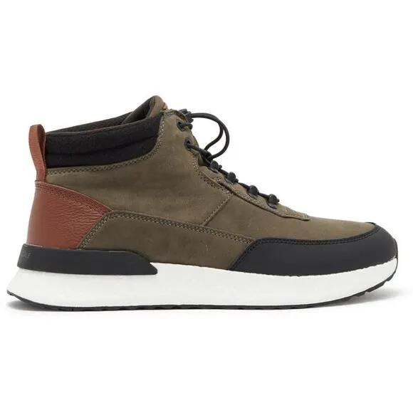 Kenneth Cole Men's Sneaker Boots Shoes High Top  Olive Green Size 8 9 10 13