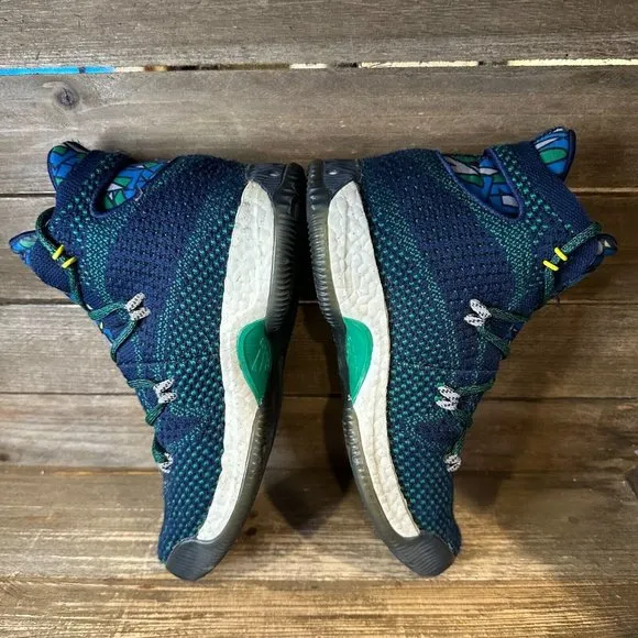 Kids Adidas Crazy Explosive Blue‎ Primeknit Basketball Shoes Sneakers Size 4.5 Y