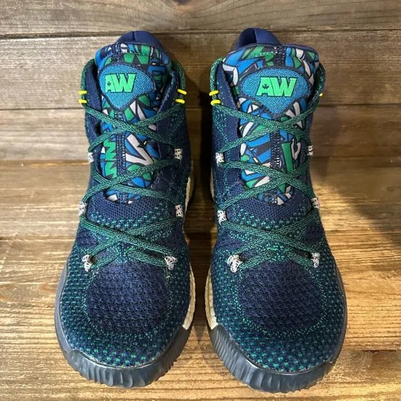 Kids Adidas Crazy Explosive Blue‎ Primeknit Basketball Shoes Sneakers Size 4.5 Y