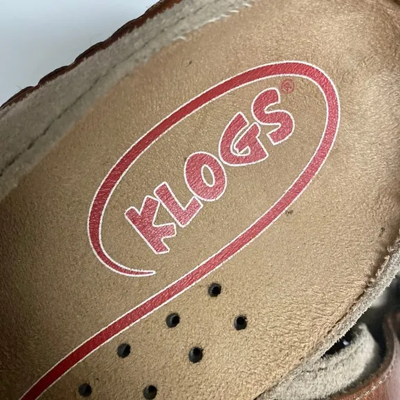 KLOGS Austin Taupe Suede Tapestry Clog Shoes Sz 9