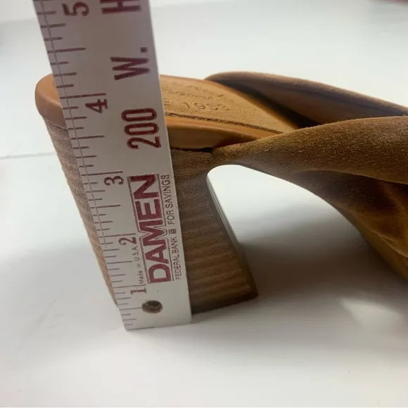 Kork-Ease Tan Brown Haya Heel Suede Sandals Size 10