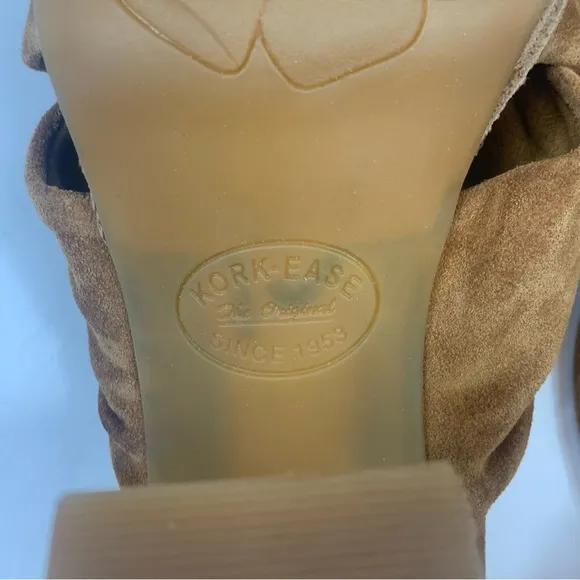 Kork-Ease Tan Brown Haya Heel Suede Sandals Size 10