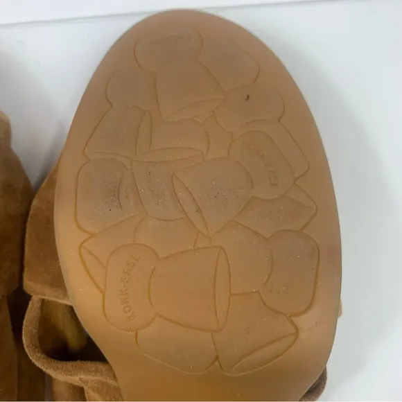 Kork-Ease Tan Brown Haya Heel Suede Sandals Size 10