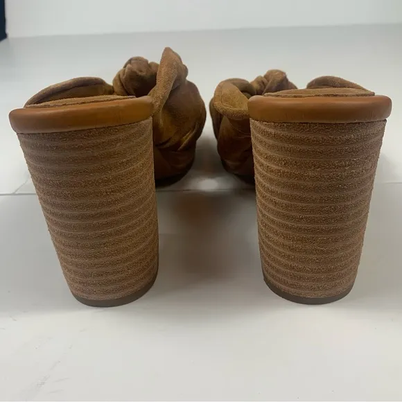 Kork-Ease Tan Brown Haya Heel Suede Sandals Size 10