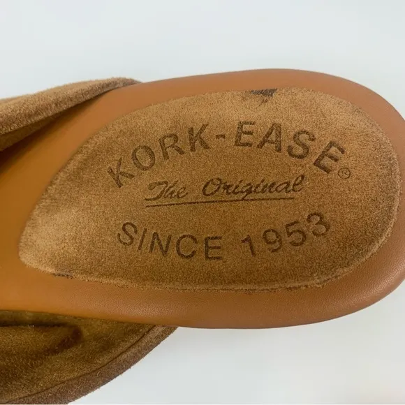 Kork-Ease Tan Brown Haya Heel Suede Sandals Size 10