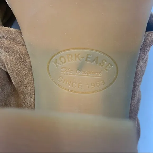 Kork-Ease Tan Brown Haya Heel Suede Sandals Size 10
