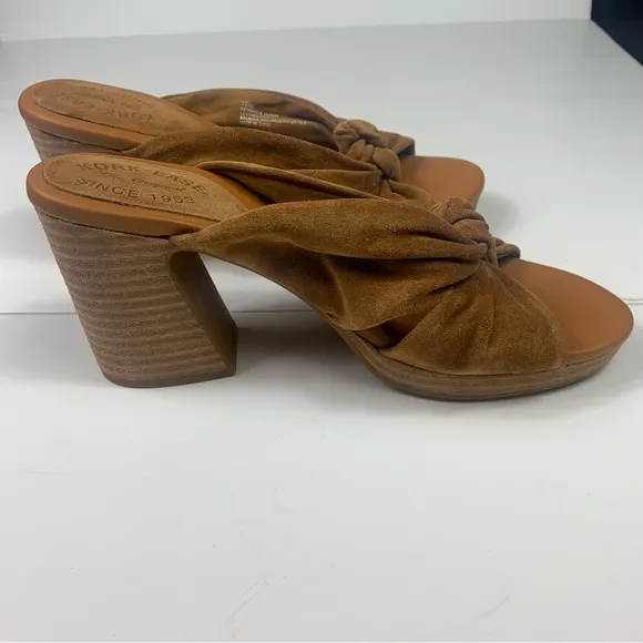 Kork-Ease Tan Brown Haya Heel Suede Sandals Size 10