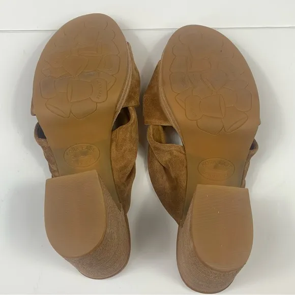 Kork-Ease Tan Brown Haya Heel Suede Sandals Size 10