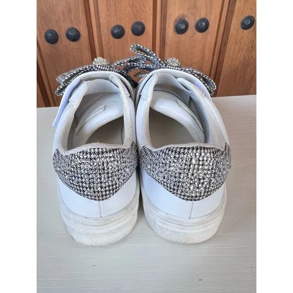 Kurt Geiger‎ Mini Laney Bow Crystal Girls Shoes Velcro Slip On, Size 1 M