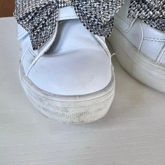 Kurt Geiger‎ Mini Laney Bow Crystal Girls Shoes Velcro Slip On, Size 1 M