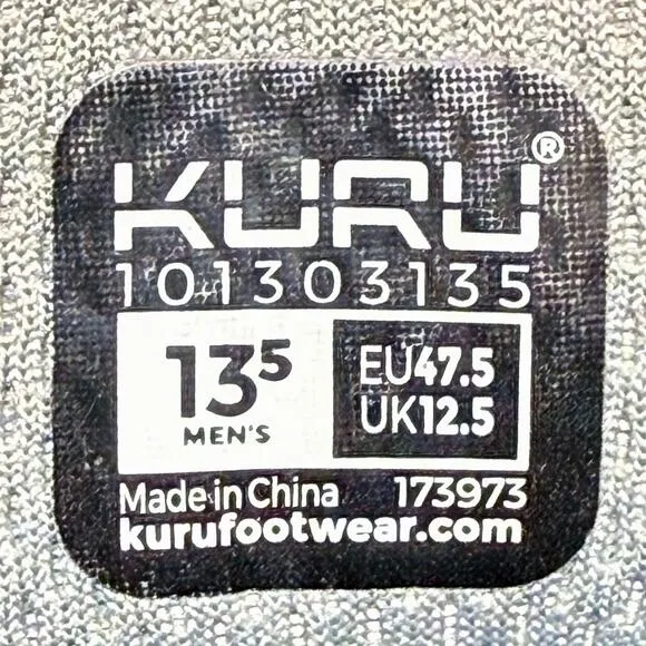 Kuru Quantum Mens Size 13.5 Running Shoes Sneakers Gray Black 101303135