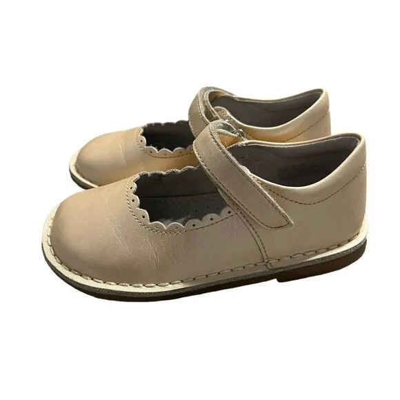 L'Amour Sz 11 Champagne Leather Mary Jane Dress Shoes