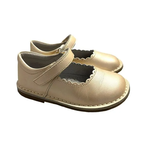 L'Amour Sz 11 Champagne Leather Mary Jane Dress Shoes