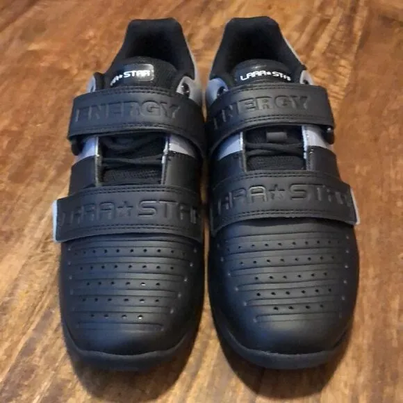 Lara Star Hook Loop Professional Male Powerlifting Shoes size 7 BLACK