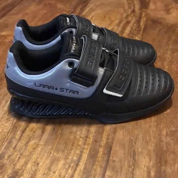 Lara Star Hook Loop Professional Male Powerlifting Shoes size 7 BLACK