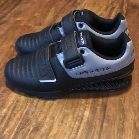Lara Star Hook Loop Professional Male Powerlifting Shoes size 7 BLACK