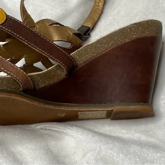 L'Artiste by Spring Step Ronella Multi Strap Leather Wedge Sandals