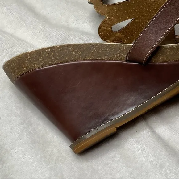 L'Artiste by Spring Step Ronella Multi Strap Leather Wedge Sandals