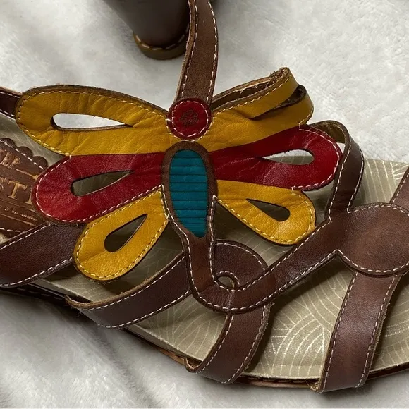 L'Artiste by Spring Step Ronella Multi Strap Leather Wedge Sandals