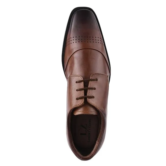 LIBERTYZENO Brown Leather Oxford Style Dress Shoes