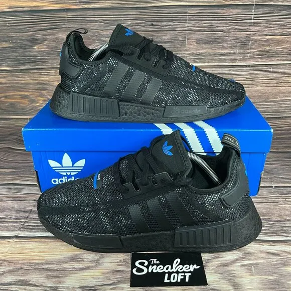 Like New Adidas‎ NMD R1 Men's Black Carbon Gray Running Shoes