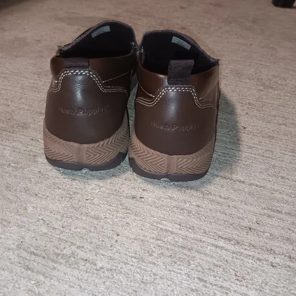 Like New Brown Hush Puppies School Moccasin TS Field Casual Shoes Boys 5½