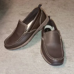 Like New Brown Hush Puppies School Moccasin TS Field Casual Shoes Boys 5½