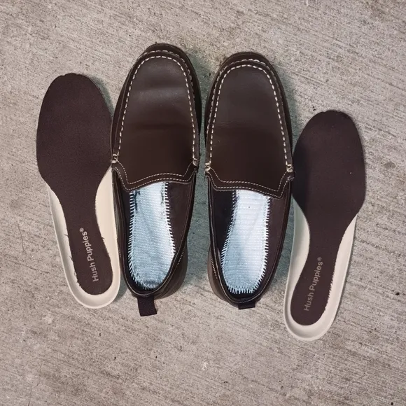 Like New Brown Hush Puppies School Moccasin TS Field Casual Shoes Boys 5½