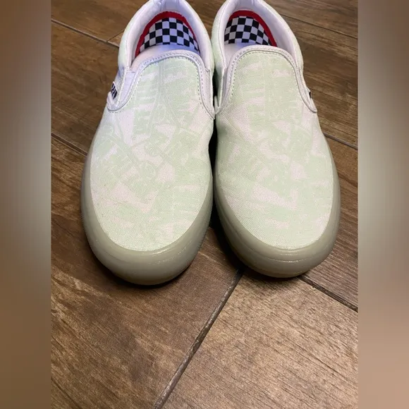 Like new! Vans PopCush Slip On 'Glow In The Dark' Low Skate Shoes
