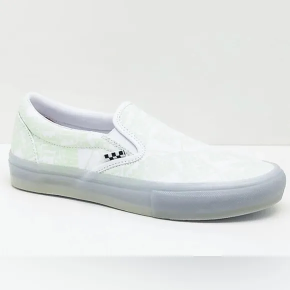 Like new! Vans PopCush Slip On 'Glow In The Dark' Low Skate Shoes