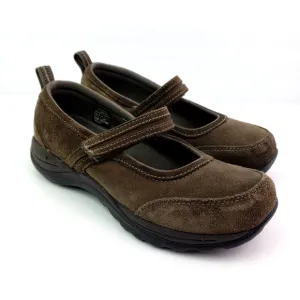 LL Bean Womens Size 8 Brown Suede Comfort Walking Mary Jane Shoes 278614