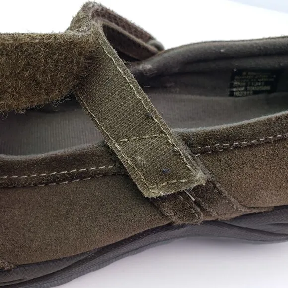 LL Bean Womens Size 8 Brown Suede Comfort Walking Mary Jane Shoes 278614
