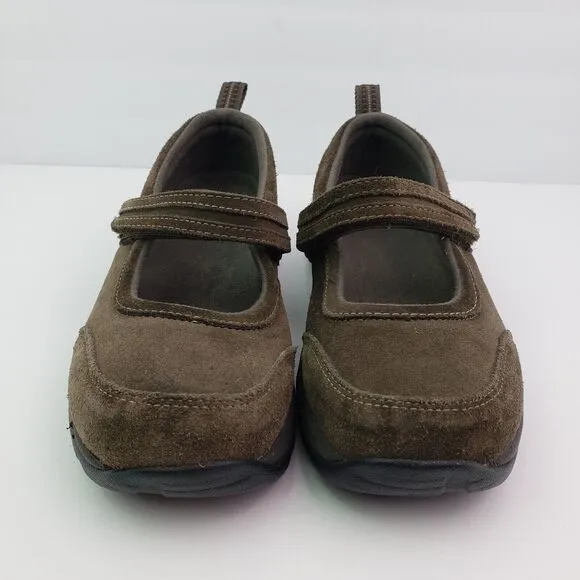 LL Bean Womens Size 8 Brown Suede Comfort Walking Mary Jane Shoes 278614