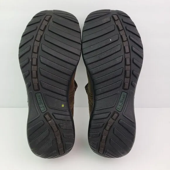 LL Bean Womens Size 8 Brown Suede Comfort Walking Mary Jane Shoes 278614