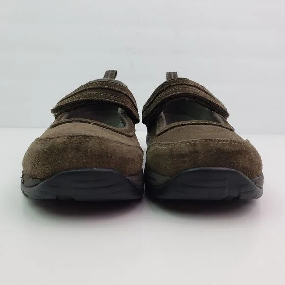 LL Bean Womens Size 8 Brown Suede Comfort Walking Mary Jane Shoes 278614