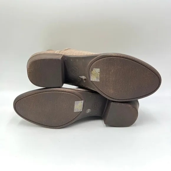 Lucky Brand Women's Baley Taupe Brown Suede Leather Ankle Boots Booties 9.5 NEW