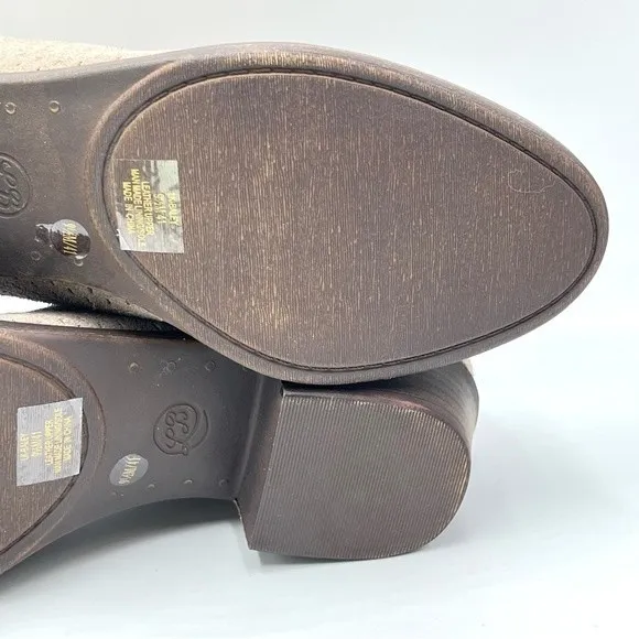 Lucky Brand Women's Baley Taupe Brown Suede Leather Ankle Boots Booties 9.5 NEW