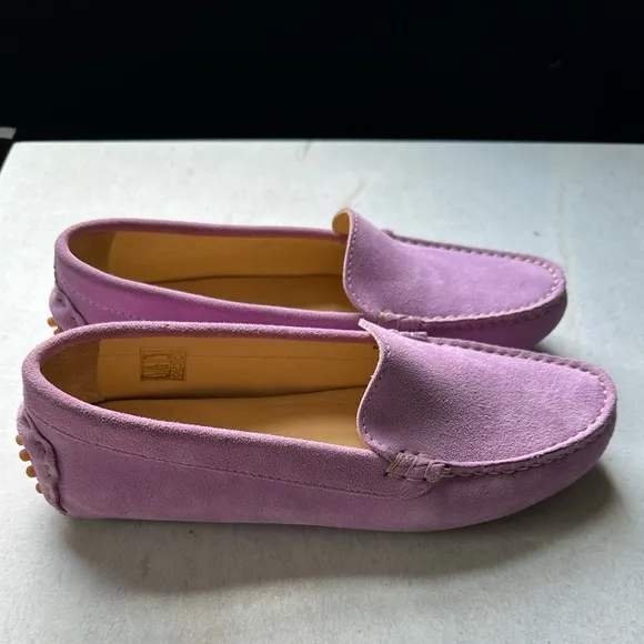 M. Gemi Felize Saddle Suede Loafer Driving Shoes, Lavender, EU 37.5 (US 7)