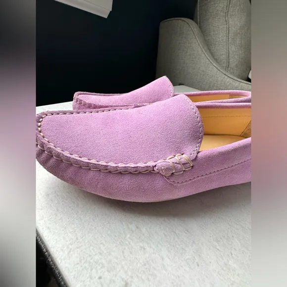 M. Gemi Felize Saddle Suede Loafer Driving Shoes, Lavender, EU 37.5 (US 7)