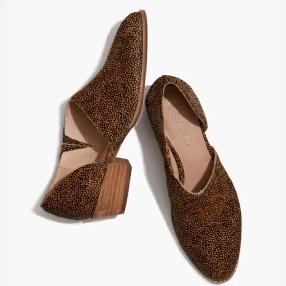 Madewell 'Lucie' Asymmetrical Shootie Ankle Bootie in Spotty Calf Hair Size 8.5
