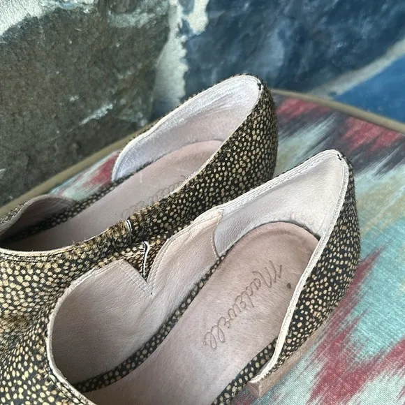 Madewell 'Lucie' Asymmetrical Shootie Ankle Bootie in Spotty Calf Hair Size 8.5