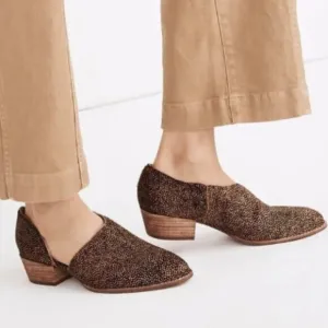 Madewell 'Lucie' Asymmetrical Shootie Ankle Bootie in Spotty Calf Hair Size 8.5