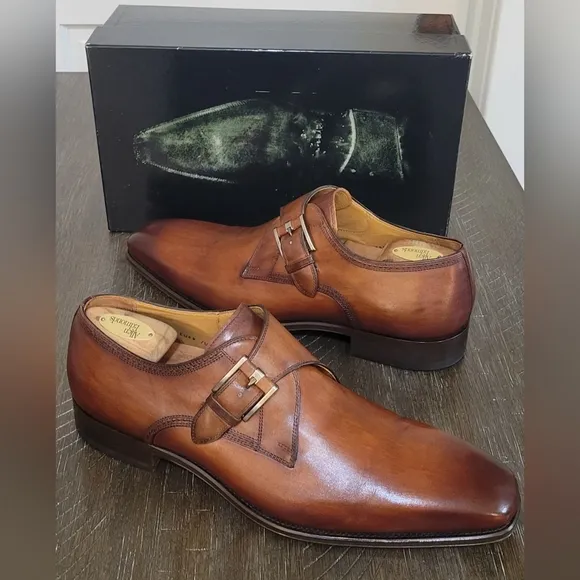 Magnanni Marco II Brown Single Monk Strap Mens Dress Shoe Sz 46 / 13 NIB