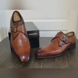 Magnanni Marco II Brown Single Monk Strap Mens Dress Shoe Sz 46 / 13 NIB